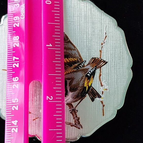 Vintage Stratton Compact Mirror with Original Pouch-Goldfinches-Excellent Cond. - Picture 11 of 15